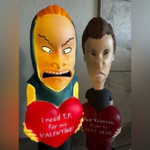 SET OF Beavis and Butt-Head Valentines Day Lighted Blow Mold 2026 Gemmy 14" MTV